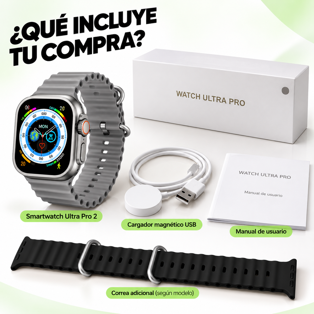 ⌚ Smartwatch Ultra Pro 2 + Caja y Carregador + Correa Extra Negra!