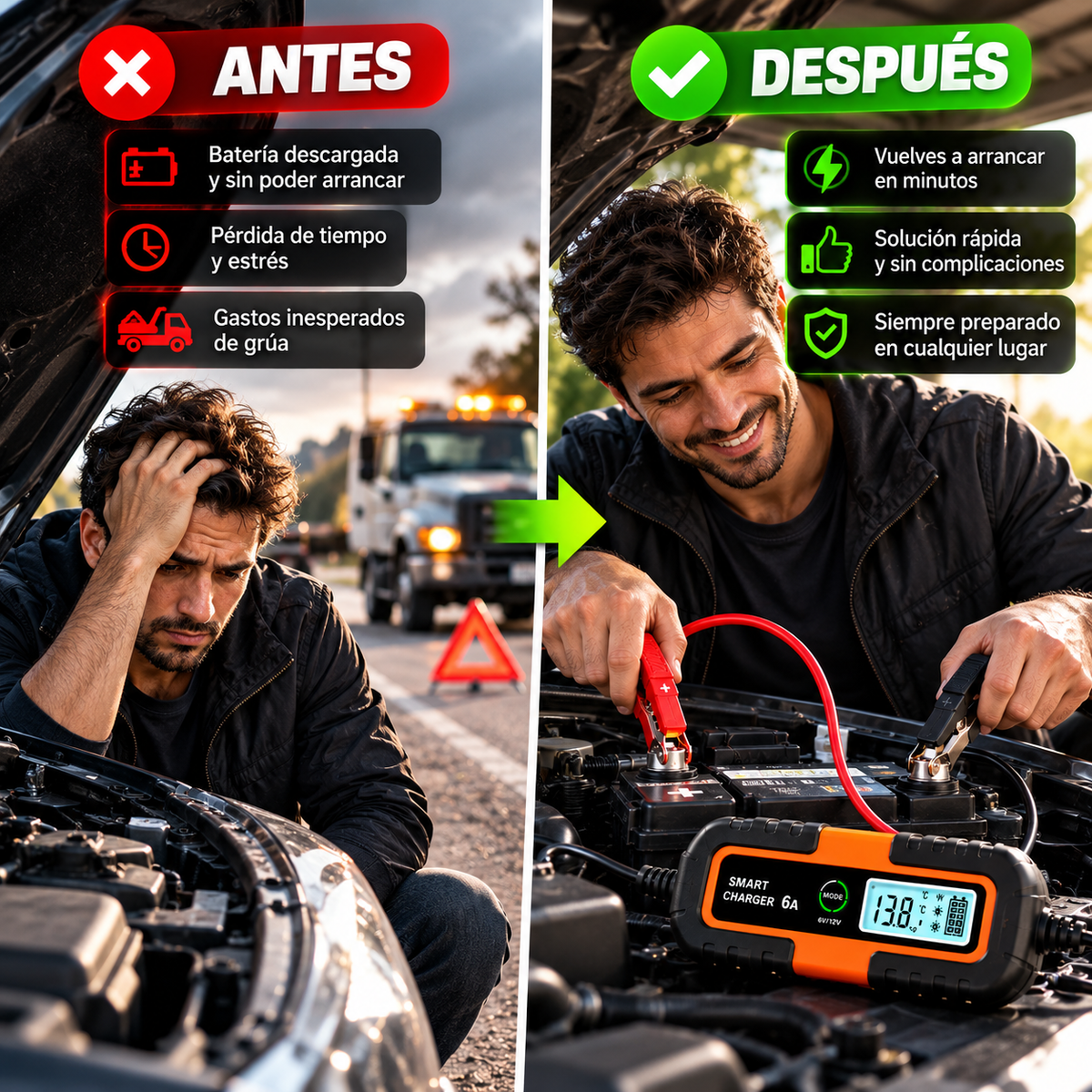 🔋 Arrancador Inteligente de Batería para Autos + Cables