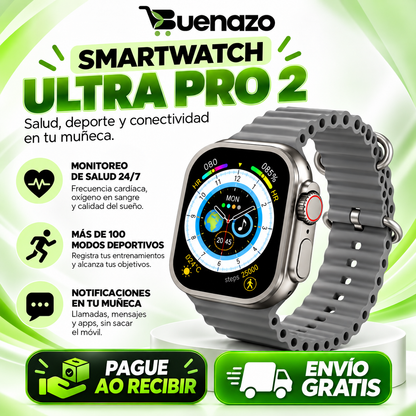 ⌚ Smartwatch Ultra Pro 2 + Caja y Carregador + Correa Extra Negra!
